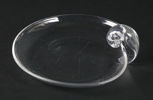 SIGNED STEUBEN CLEAR CRYSTAL SERVING