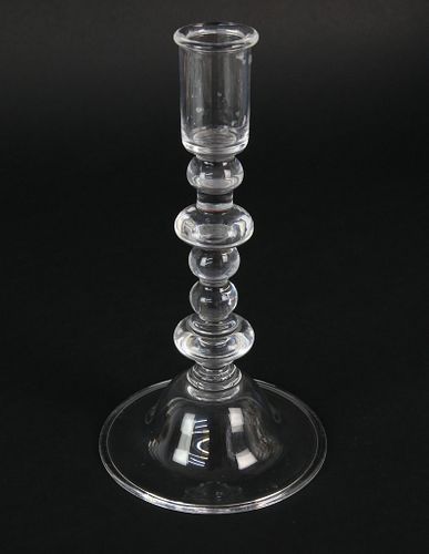 SIGNED STEUBEN CRYSTAL CANDLESTICK