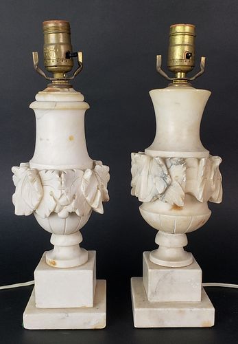 PAIR OF ITALIAN CARVED ALABASTER 37cd56