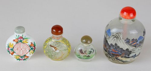 FOUR CHINESE POLYCHROMED GLASS 37cd74