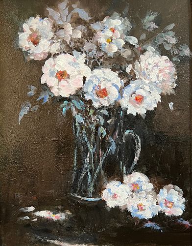 PETER GUARINO OIL ON CANVAS FLORAL 37cd81
