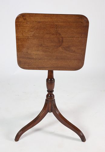 MAHOGANY TILT TOP CANDLE STAND,