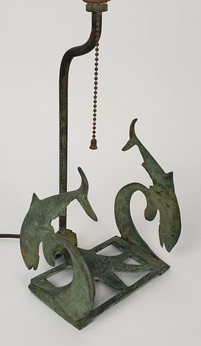 VINTAGE FIGURAL BRONZE DOLPHIN