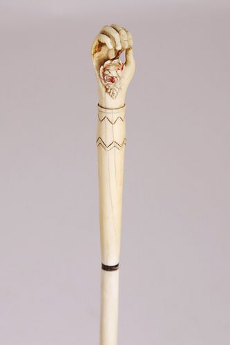 ANTIQUE WHALE IVORY LADY S POINTER  37cdfc