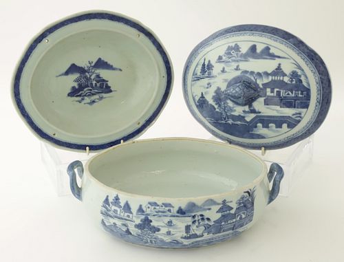 RARE CANTON COVERED VEGETABLE DISH,