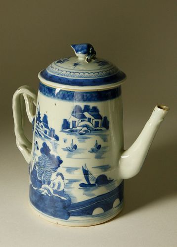 CANTON LIGHTHOUSE COFFEE POT 19TH 37d00b