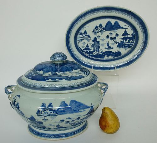 CANTON COVERED SOUP TUREEN AND