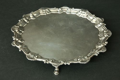 GEORGE II STERLING SILVER SALVER  37d03f