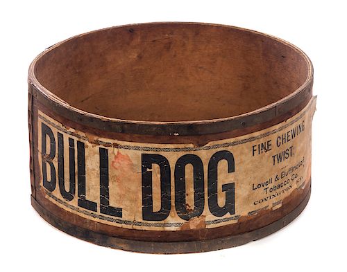 1898 BULL DOG TOBACCO BIN & TAX