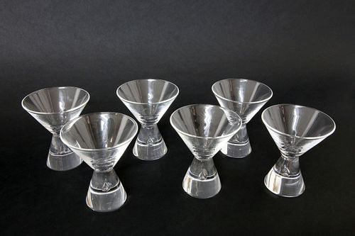 SET OF SIX SIGNED STEUBEN MARTINI