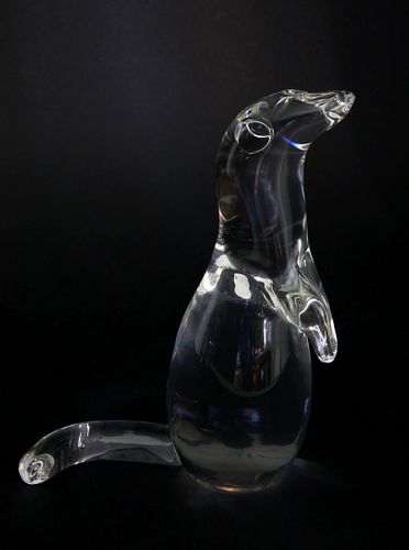 SIGNED STEUBEN CLEAR CRYSTAL FERRETSigned 37d0b1