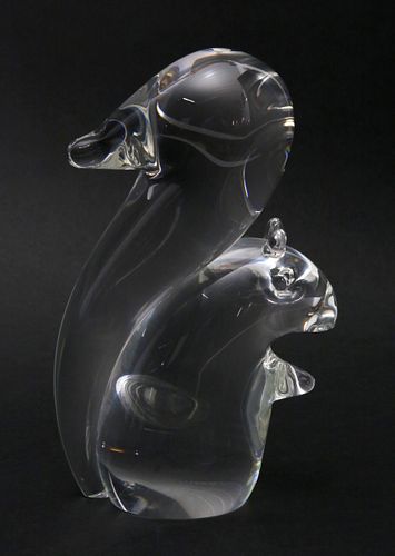 SIGNED STEUBEN CLEAR CRYSTAL SQUIRRELSigned
