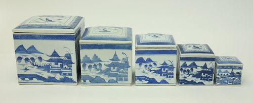 SET OF FIVE CANTON GRADUATED BOXES  37d0d1