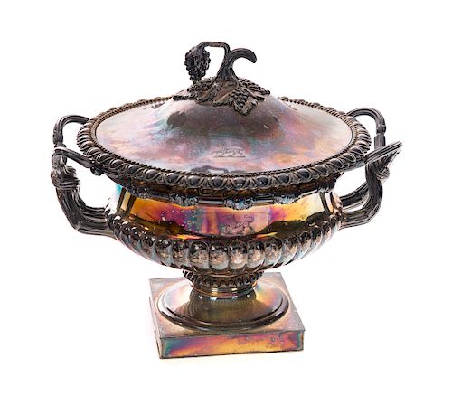 EARLY SILVER PLATED TUREEN GARTHS 37d0ca