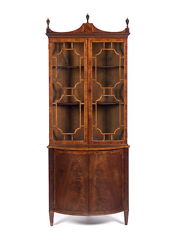 BAKER MAHOGANY CORNER CABINETMeasures