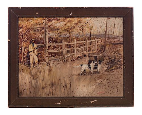 GEORGIA 1903 OIL PAINTING HUNTING 37d13d