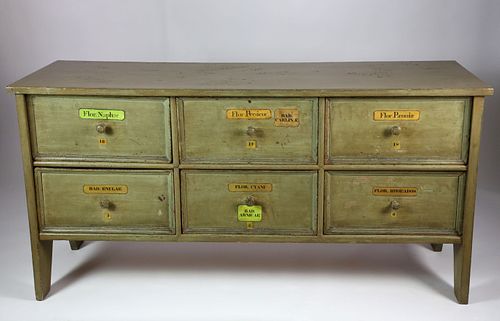 SIX DRAWER APOTHECARY CABINET,