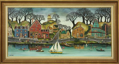 JAN L. MUNRO FOLK ART OIL ON CANVAS