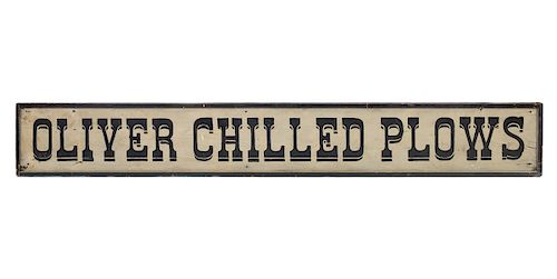 WOOD OLIVER CHILLED PLOWS SIGN