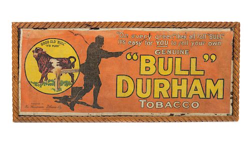 EARLY BULL DURHAM FABRIC SIGN WITH 37d244