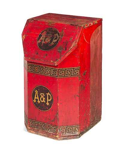 A P COFFEE BIN IN ORIGINAL PAINTMeasures 37d28a