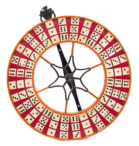 FOLK ART PAINTED GAMBLING WHEELMeasures