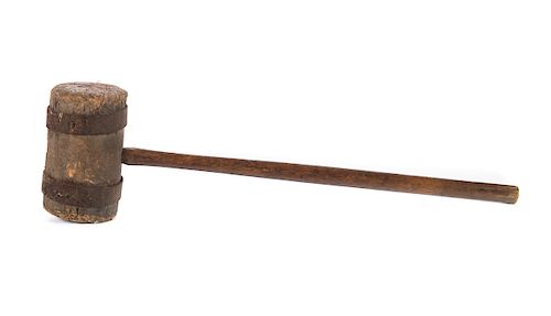 EARLY 1800S WOODEN SLEDGE HAMMERGood