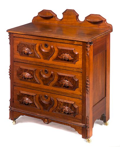 WALNUT VICTORIAN FRUIT CARVED WASH 37d2f9