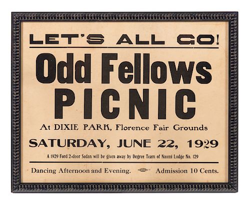 1929 ODD FELLOWS PICNIC 10 CENT 37d36c