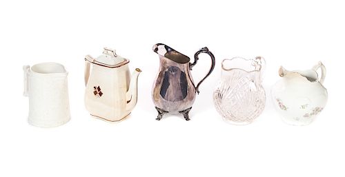 4 ANTIQUE WATER PITCHERS AND TEA 37d373