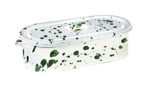 GREEN AND WHITE SPATTER GRANITEWARE 37d37c