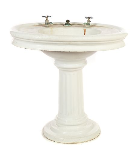 ANTIQUE PORCELAIN PEDESTAL SINKGood 37d395