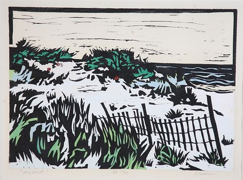 HARRY FRAKER ARTIST PROOF WOODCUT 37d3bb