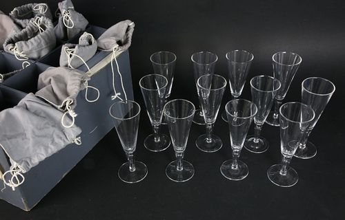 SET OF TWELVE SIGNED STEUBEN CHAMPAGNE