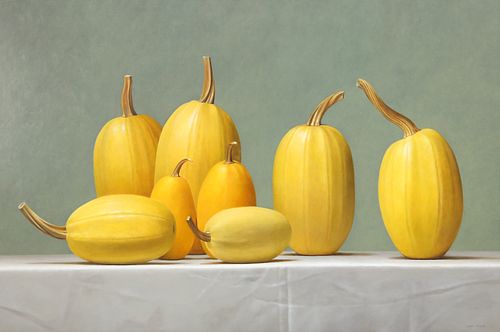 JANET RICKUS OIL ON BOARD SQUASHES Janet 37d3fe
