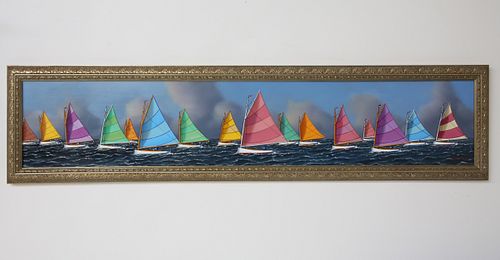 JEROME HOWES OIL ON BOARD NANTUCKET S 37d40a