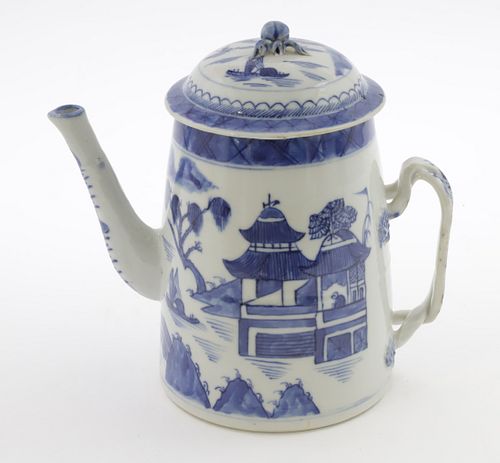 CANTON LIGHTHOUSE TEAPOT 19TH 37d466