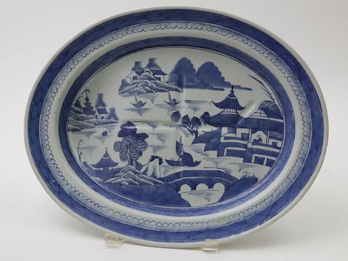 CANTON OVAL WELL AND TREE PLATTER  37d46f
