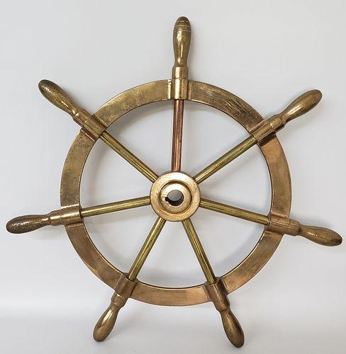 ANTIQUE VINTAGE SOLID BRASS 7 SPOKE 37d48e