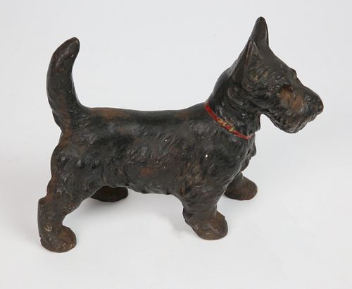 VINTAGE CAST IRON PAINTED SCOTTISH TERRIER