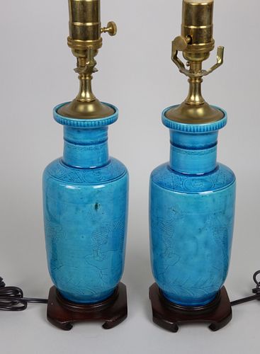 PAIR OF CHINESE TURQUOISE GLAZED 37d537