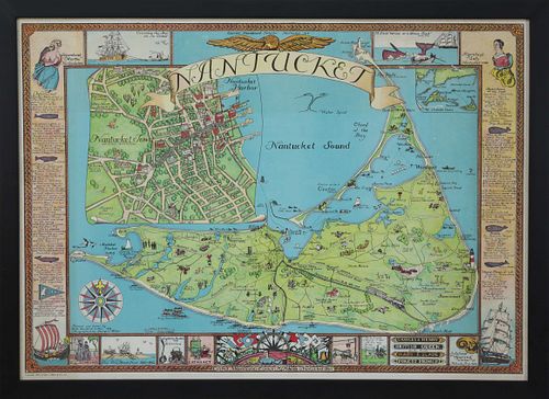 RUTH HAVILAND SUTTON "MAP OF NANTUCKET