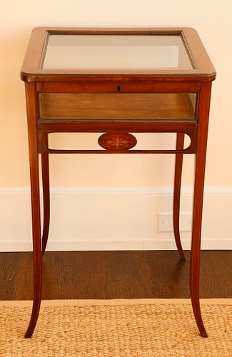 EDWARDIAN INLAID MAHOGANY VITRINE 37d53e