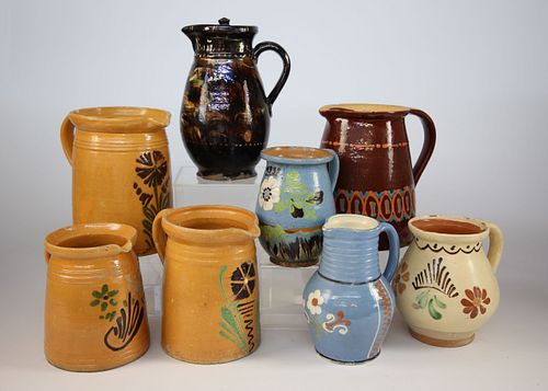 COLLECTION OF EIGHT YELLOW-WARE,