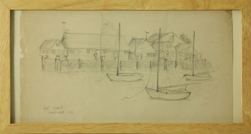 VINTAGE NANTUCKET PENCIL DRAWING 37d5a4