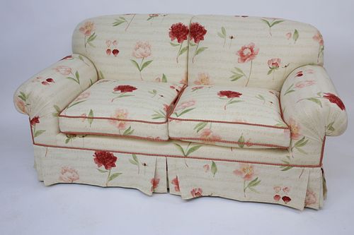 SHEET MUSIC AND FLORAL UPHOLSTERED