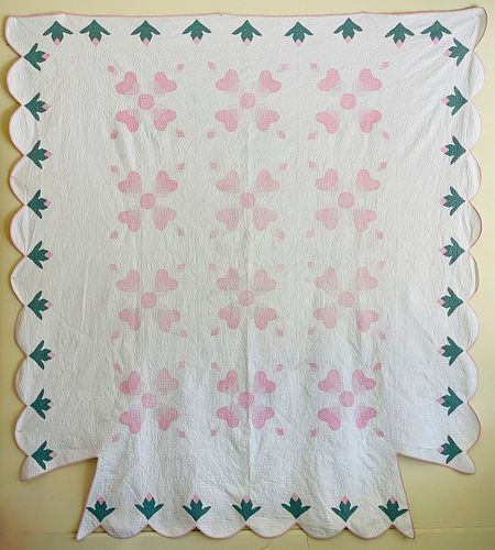 SWEETHEART TULIP APPLIQUE QUILT  37d5ed