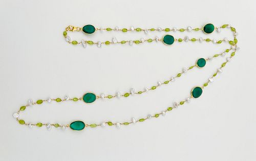FACETED GREEN ONYX PERIDOT AND 37d652