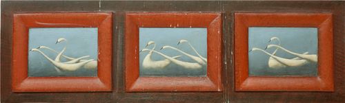 MIKE BUTLER "SWIMMING SWANS" OIL