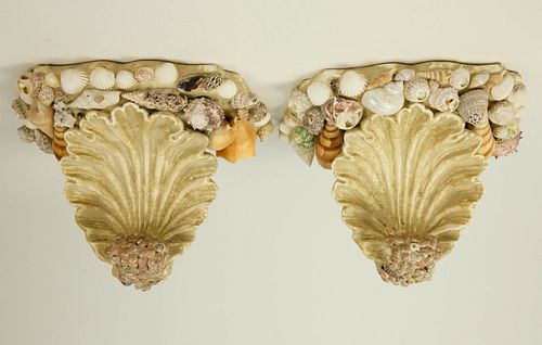 VINTAGE SEASHELL ENCRUSTED WALL